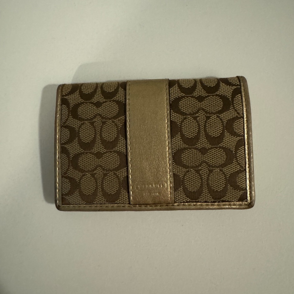 Mini Gold and Tan Coach Wallet